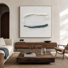 Coastal Quiet Horizon – Minimal Textured Seascape Abstract Wall Art