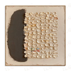 Half Field Contrast – Minimal Textured Balance Wall Art hand-painted wall art