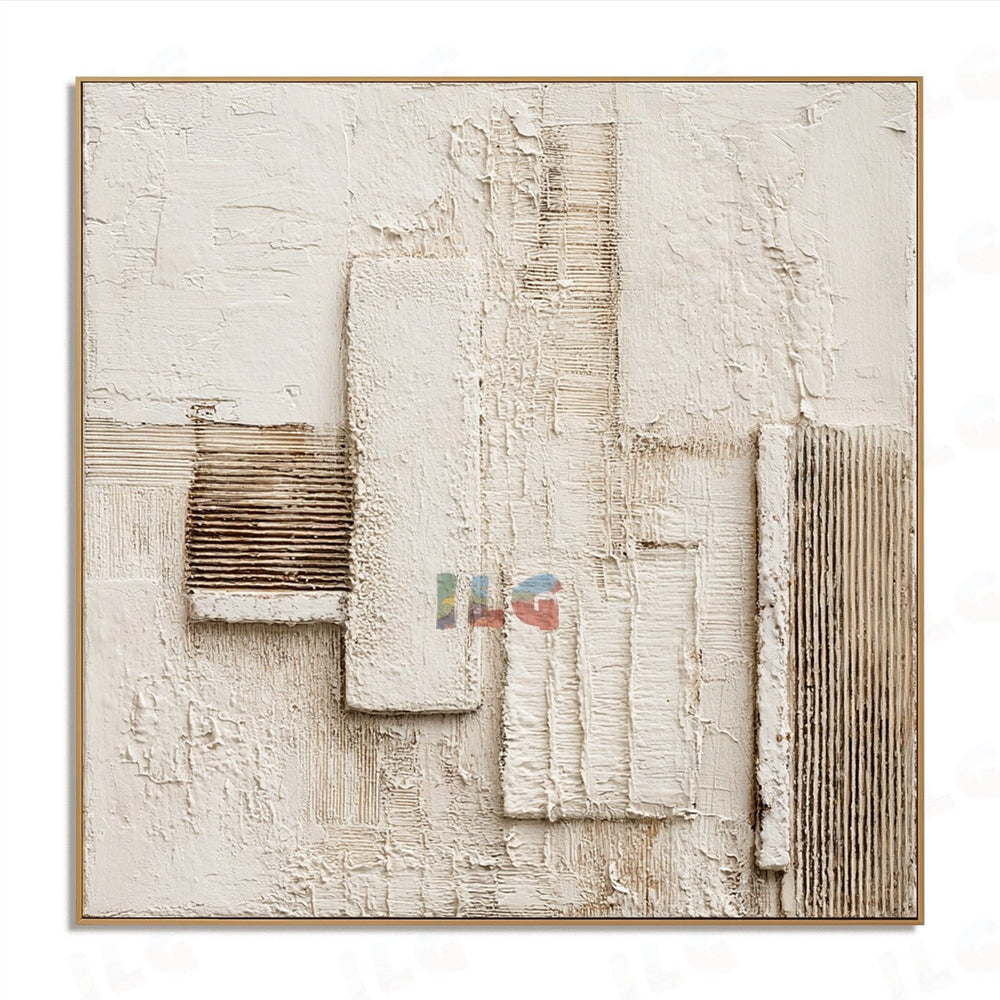 Plaster Column Motif – Abstract Textured Wall Art hand-painted wall art