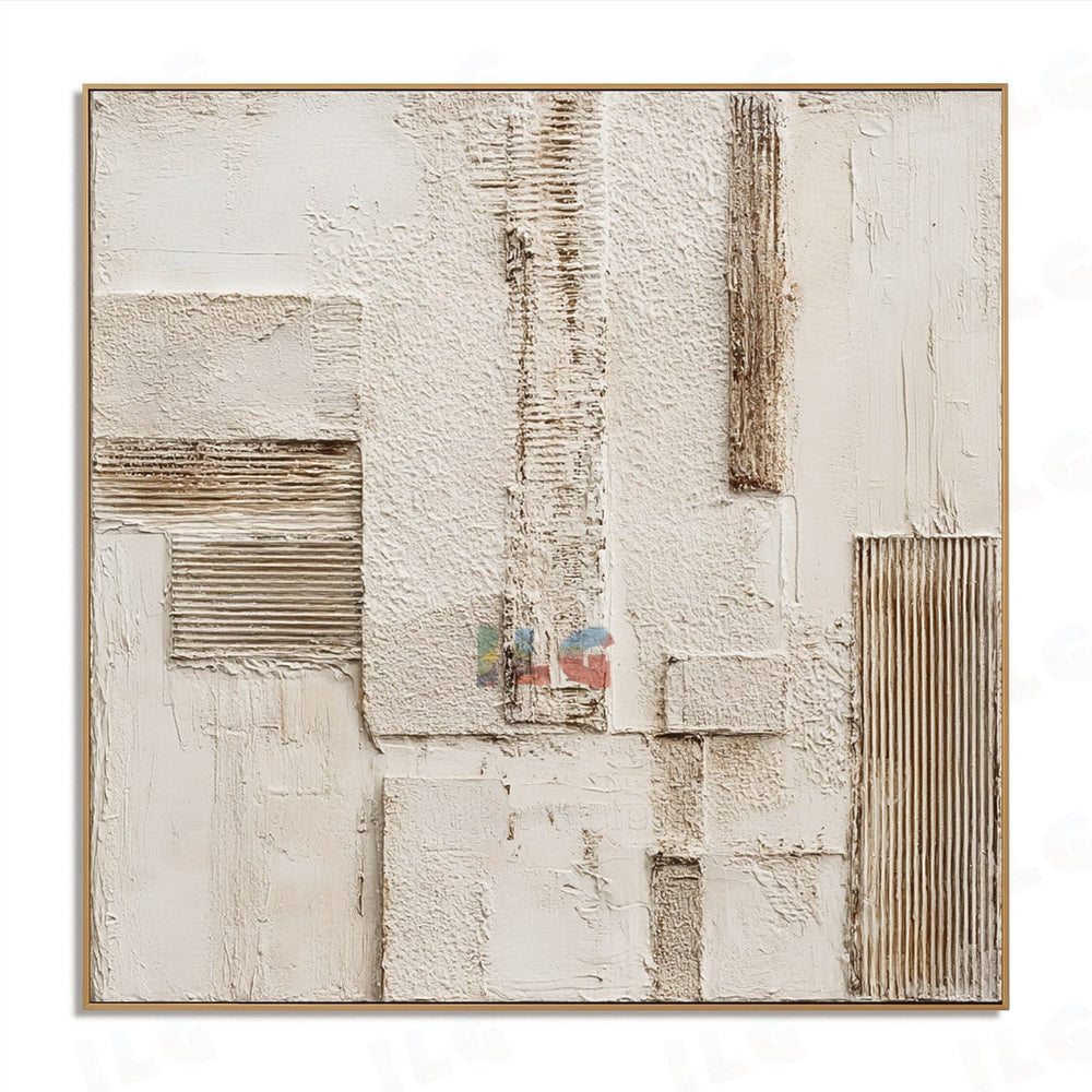 Sandwashed Relief Lines – Abstract Textured Wall Art hand-painted wall art
