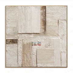 Tactile Neutral Mosaic – Abstract Textured Wall Art hand-painted wall art