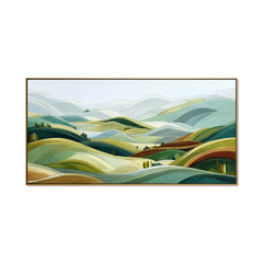 Verdant Horizon Layers – Contemporary Abstract Landscape Wall Art hand-painted wall art