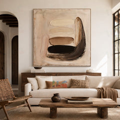 Warm Flow Balance – Sculpted Curve Minimal Wall Art