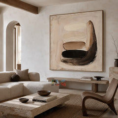 Warm Flow Balance – Sculpted Curve Minimal Wall Art