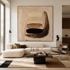 Warm Flow Balance – Sculpted Curve Minimal Wall Art