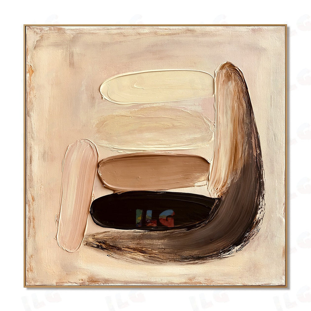 Warm Flow Balance – Sculpted Curve Minimal Wall Art hand-painted wall art