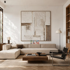 Weathered Ivory Layers – Abstract Textured Wall Art