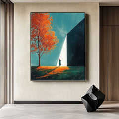 Large Girl Artwork Original Lady Aesthetic Acrylic Painting Canvas Abstract Woman Wall Art Framed