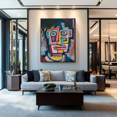 Large People Wall Art Color Abstract Portrait Oil Painting Canvas Original Humor Face Painting