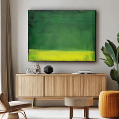 Yellow And Green Original Minimalist Artwork Large Wall Art Abstract Oil Painting For Living Room