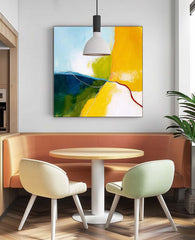 Bright Yellow Large Wall Art Original Minimalist Artwork Abstract Oil Painting For Living Room