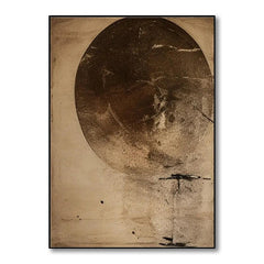 Earthen Silence – Textured Abstract Wall Art with Organic Minimalist Form hand-painted wall art