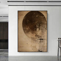 Earthen Silence – Textured Abstract Wall Art with Organic Minimalist Form