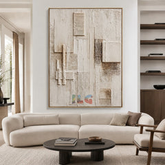 Limestone Rhythm – Abstract Textured Wall Art