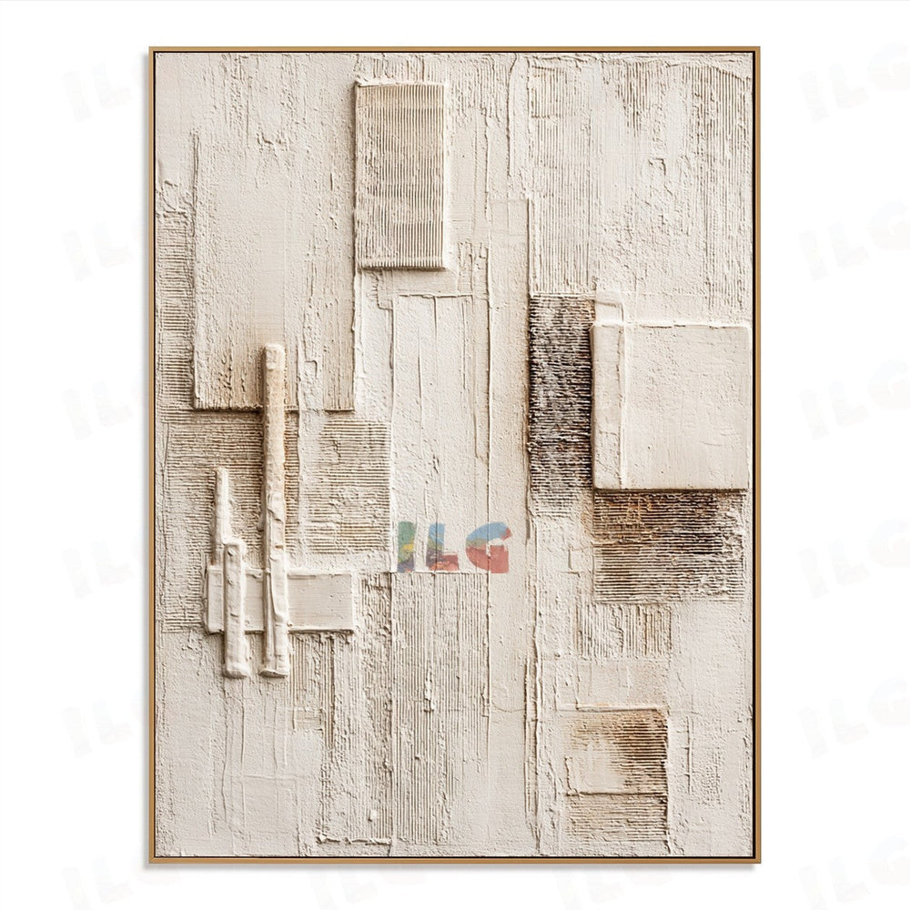 Limestone Rhythm – Abstract Textured Wall Art hand-painted wall art