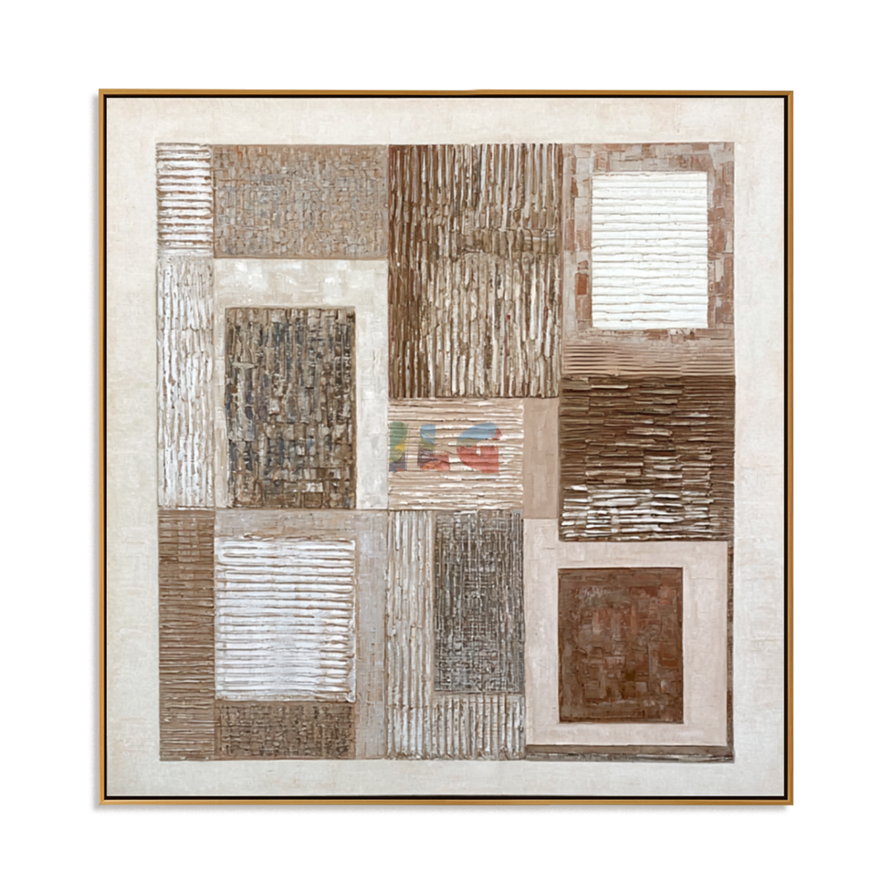 Neutral Atelier Blocks – Abstract Geometric Textured Wall Art hand-painted wall art