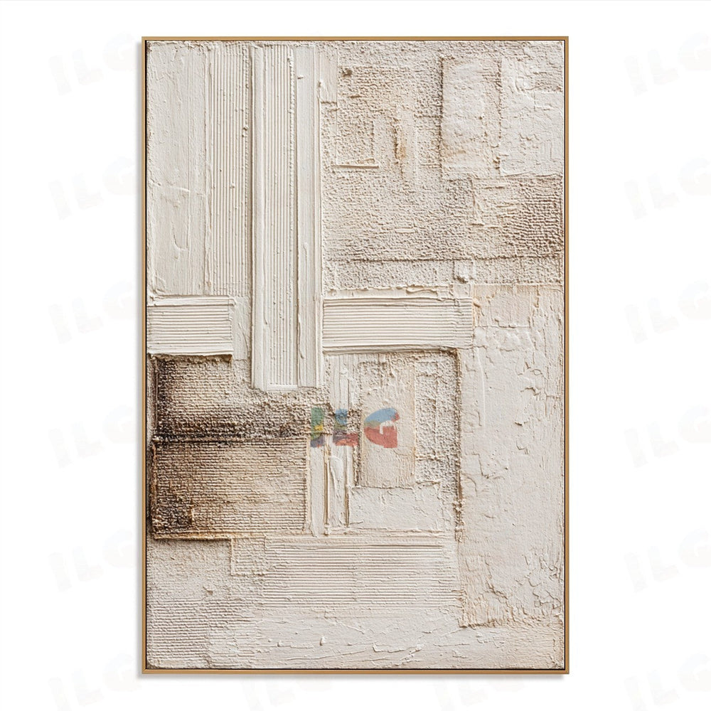 Neutral Layers Composition – Abstract Textured Wall Art hand-painted wall art