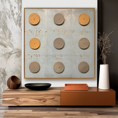 Ordered Silence – Minimalist Geometric Industrial Abstract Oil Painting