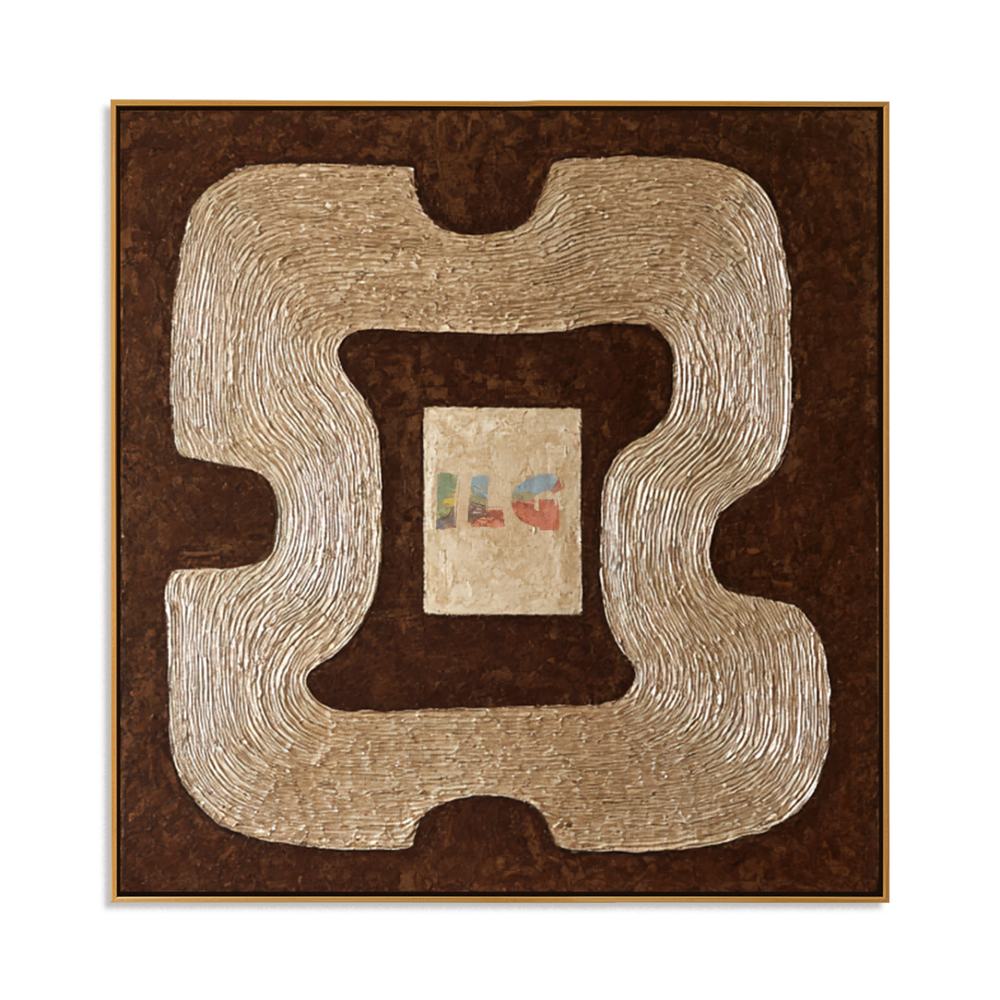 Organic Loop Harmony – Abstract Sculptural Textured Wall Art hand-painted wall art