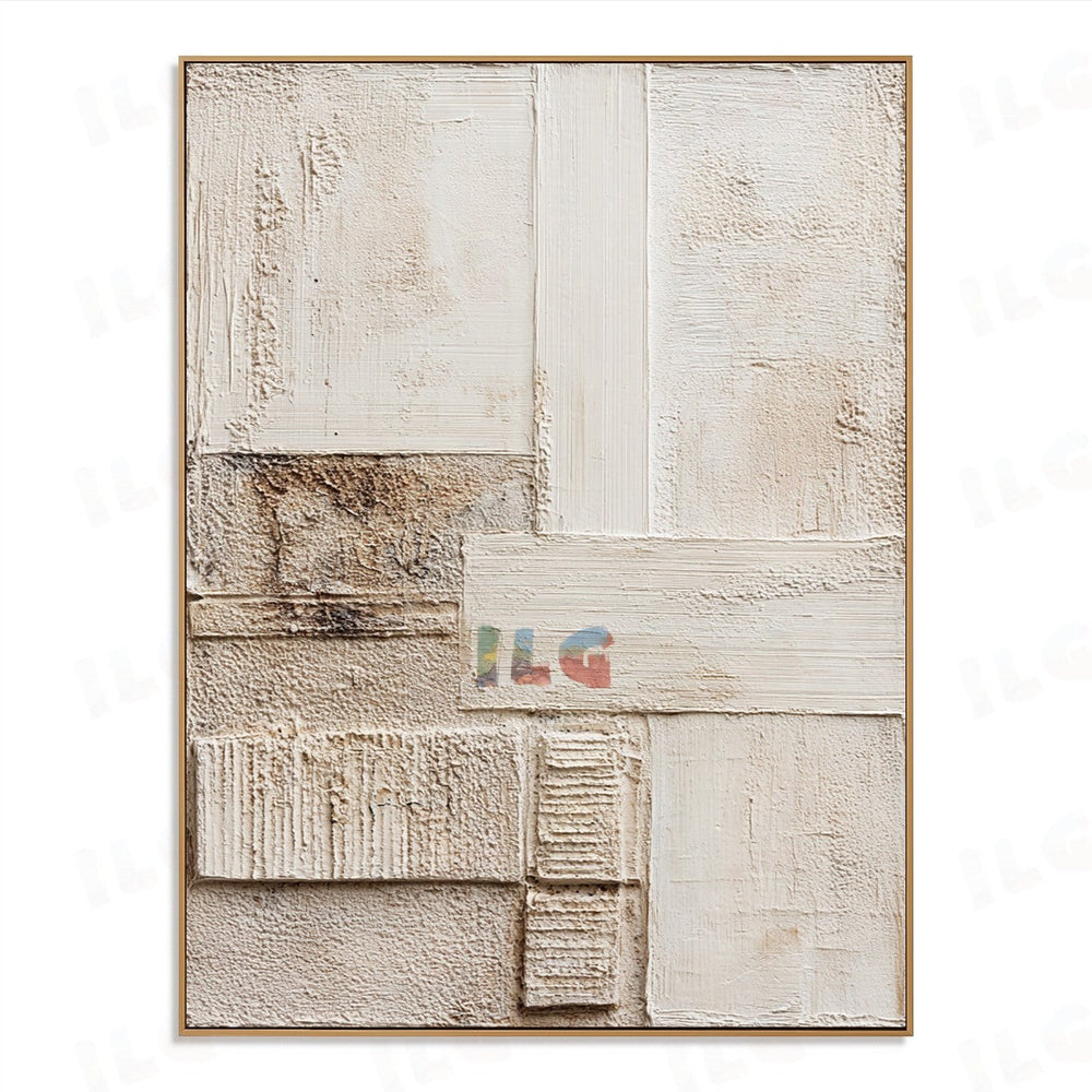 Stonework Balance – Abstract Textured Wall Art hand-painted wall art