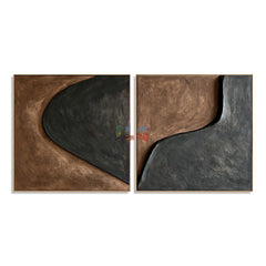 Terra Shadow Forms – Abstract Organic Textured Wall Art hand-painted wall art
