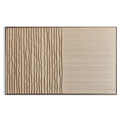 Linear Serenity – Hand-Painted Textured Abstract Canvas Art hand-painted wall art