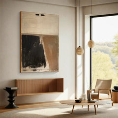 Monochrome Contrast – Hand-Painted Abstract Canvas Art