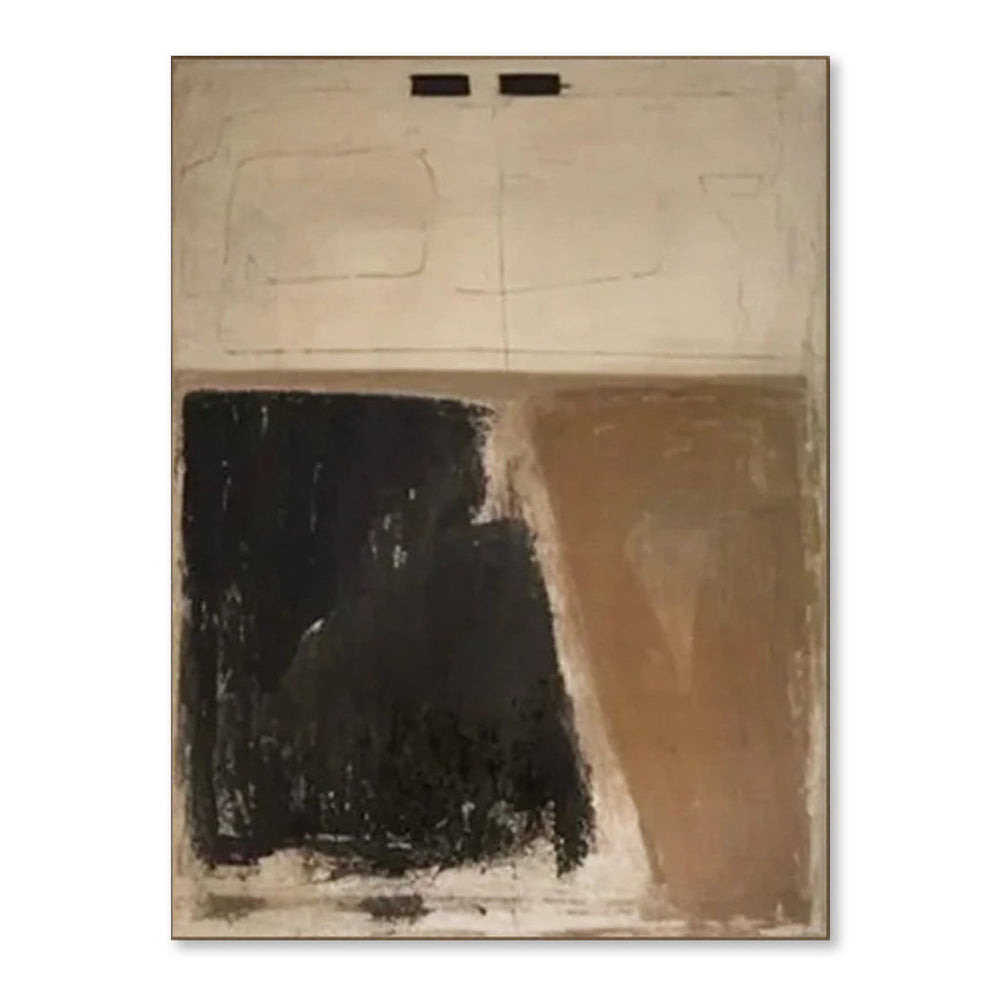 Monochrome Contrast – Hand-Painted Abstract Canvas Art hand-painted wall art