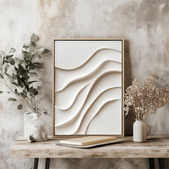 Flowing Serenity-Original Textured Painting – Minimalist Wall Art on Canvas for Home Decor