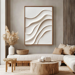Flowing Serenity-Original Textured Painting – Minimalist Wall Art on Canvas for Home Decor