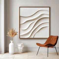 Flowing Serenity-Original Textured Painting – Minimalist Wall Art on Canvas for Home Decor