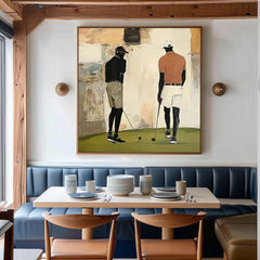 Modern Golf Artwork Unique Art Square Textured Golf Art Contemporary Sport Decor Golf Lovers Gift