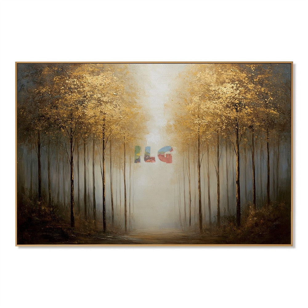 Gilded Forest Passage – Landscape Wall Art hand-painted wall art