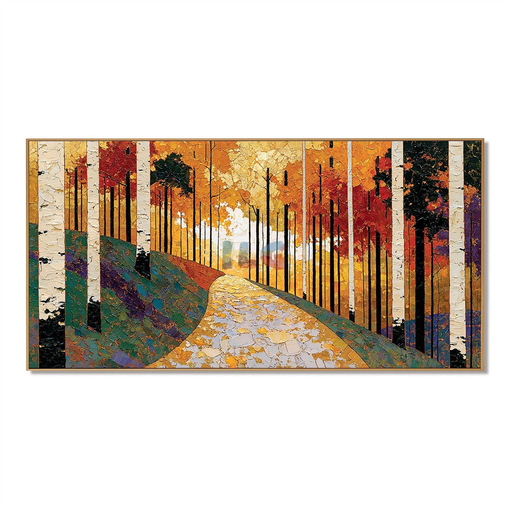 Autumn Birch Trail – Landscape Wall Art hand-painted wall art