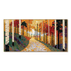 Autumn Birch Trail – Landscape Wall Art hand-painted wall art