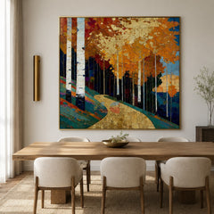Amberwood Birch Path – Landscape Wall Art