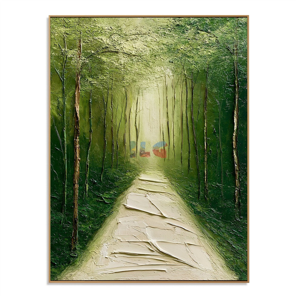 Verdant Forest Path – Landscape Wall Art hand-painted wall art