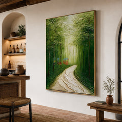 Emerald Woodland Curve – Landscape Wall Art