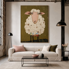 Blooming Wool Lamb – Farmhouse Sheep Wall Art