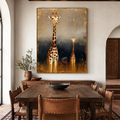 Golden Giraffe Duo – Safari Animal Wall Art
