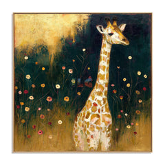 Sunlit Garden Giraffe Portrait – Animal Wall Art hand-painted wall art