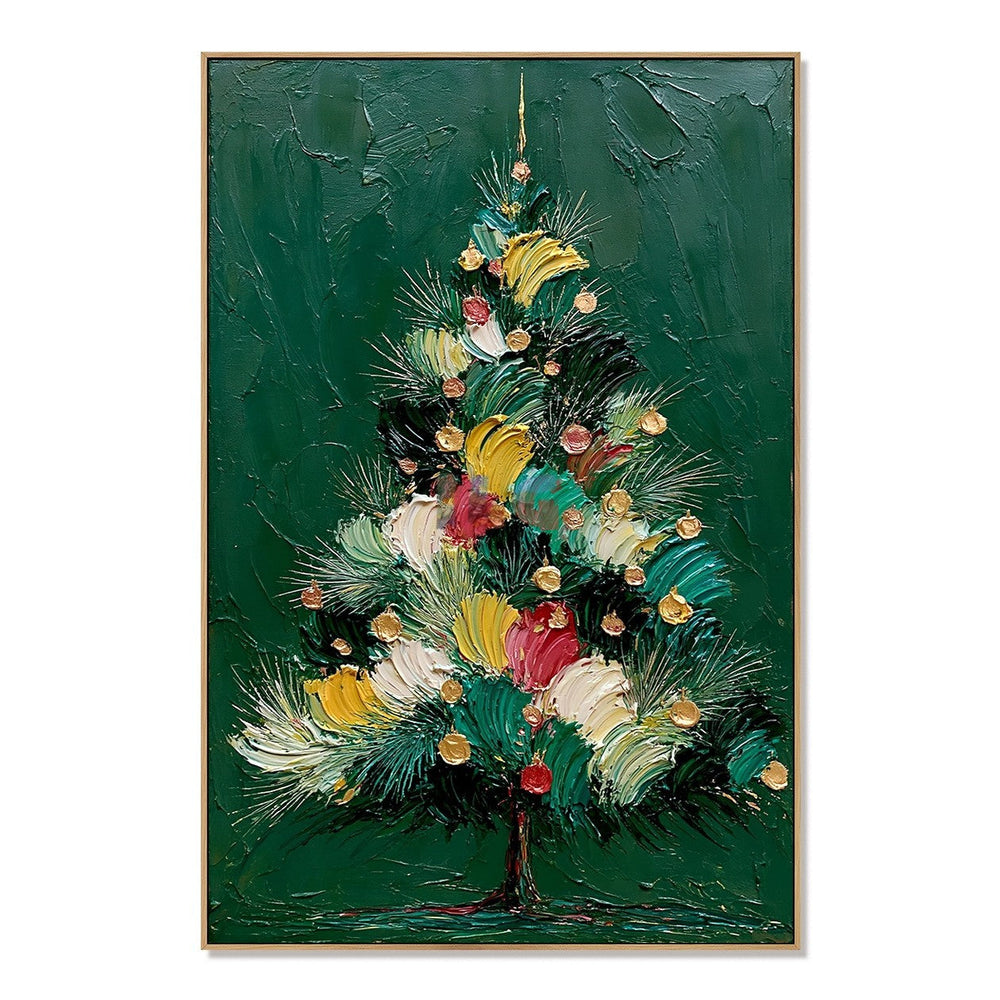 Enchanted Evergreen Night – Christmas Tree Textured Wall Art hand-painted wall art