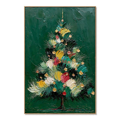 Enchanted Evergreen Night – Christmas Tree Textured Wall Art hand-painted wall art