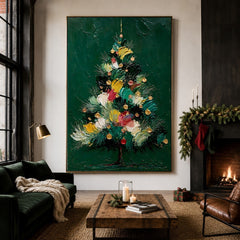 Enchanted Evergreen Night – Christmas Tree Textured Wall Art
