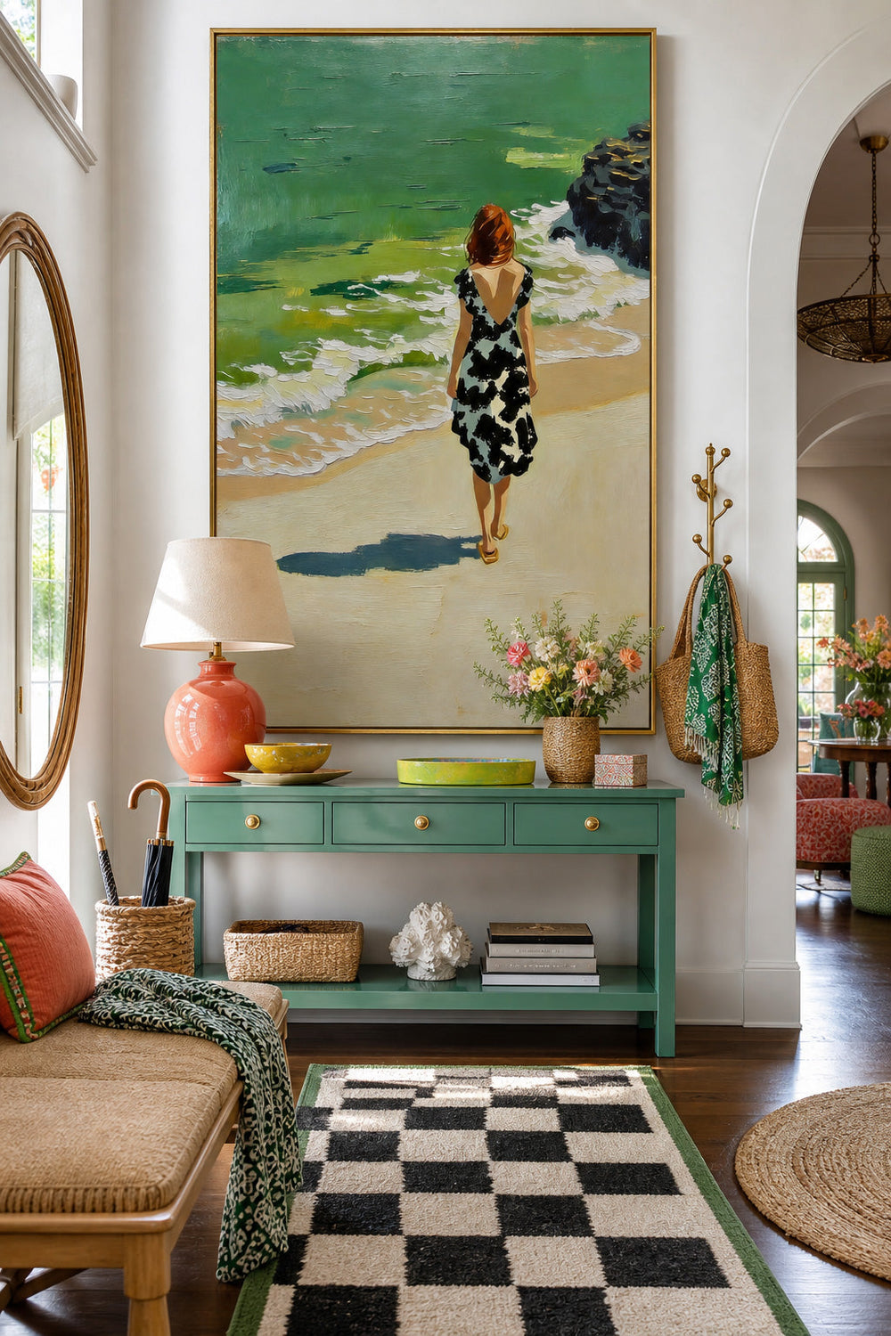 Serene Seaside Woman Art Print For Relaxing Bedroom And Lounge Spaces
