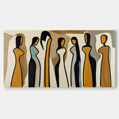 Large Minimalist Wall Art Modern Figure Line Art Acrylic Painting Original Figure Silhouette Artwork