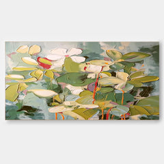 Extra Large Abstract Canvas Colorful Textured Floral Acrylic Painting Original Modern Painting For Living Room
