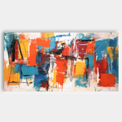 Bright Colorful Acrylic Painting Textured Original Oil Painting On Canvas  Large Modern Abstract Urban Living Room Wall Art