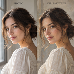 Custom Realistic Portrait from Photo | Hand-Painted Oil Art