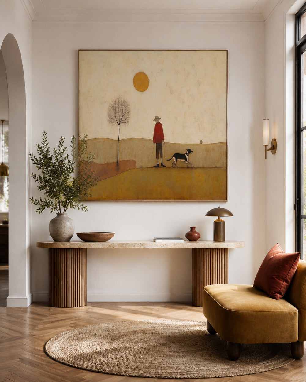 Warm Earthy Tone Canvas Art For Serene Living Room And Reading Nook